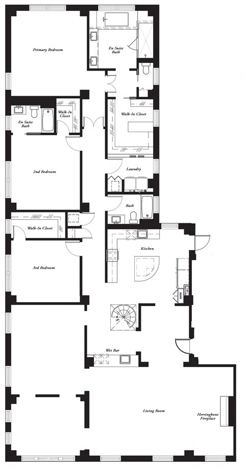 Floor plan for 3 beds, 3 baths, 3100 sqft